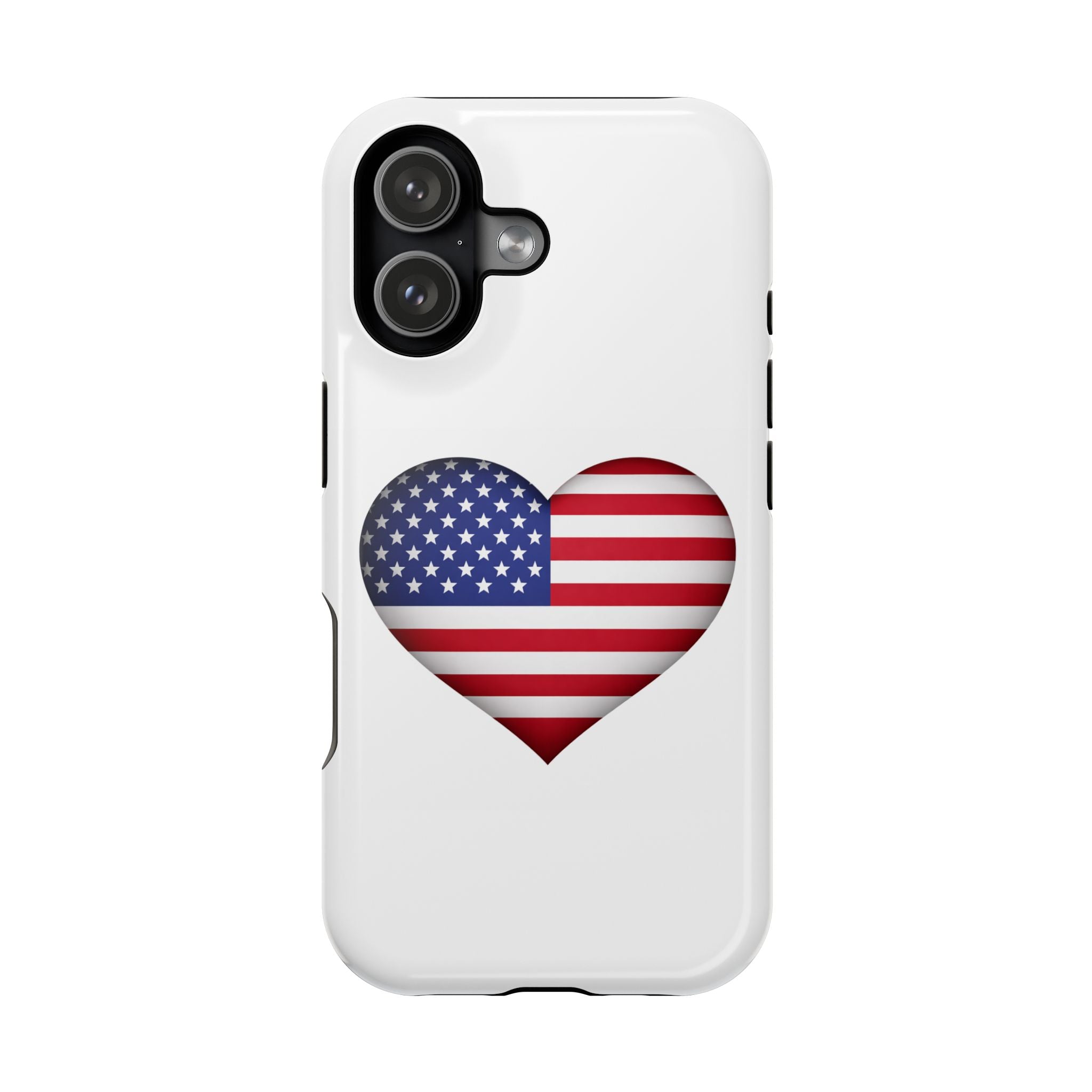 Patriotic Heart Phone Case American Flag Magnetic Impact Resistant Case