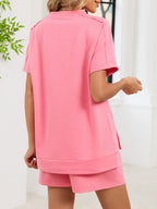 Round Neck Short Sleeve T-Shirt and Shorts Set
