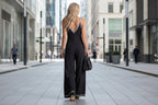 Women's V-Neck Backless Wide-Leg Jumpsuit – High Waist Casual