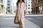 Digital Print Lapel Midi Shirt Dress – 5 Colors, S–3XL