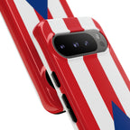 Puerto Rico Flag Tough Phone Case Patriotic Red & White Stripe Design