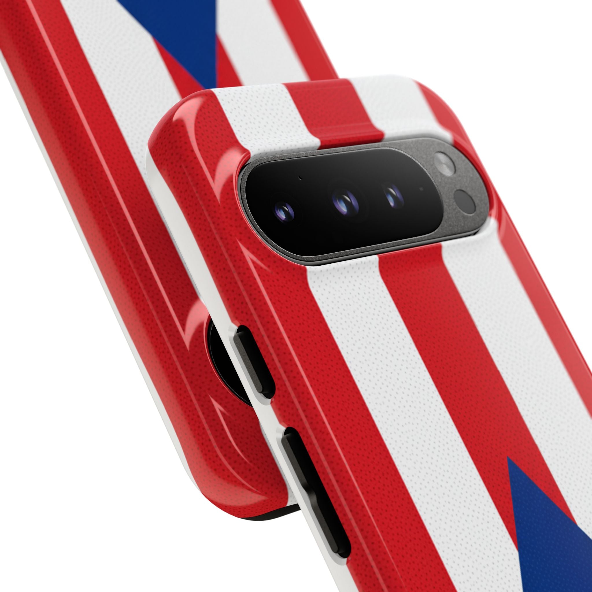 Puerto Rico Flag Tough Phone Case Patriotic Red & White Stripe Design