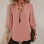 Womens Casual Summer Shirts Notch V Neck Blouses