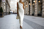 Women's Satin Off-Shoulder Slim-Fit Maxi Dress