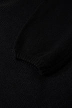 Black Bow Backless Bubble Sleeve Sweater