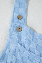 Beau Blue Checkered Pocket High Waist Wide Leg Overall