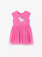 Children's Unicorn Round Neck Tulle Dress