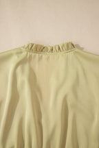 Laurel Green Notched V Neck Puff Sleeve Plus Size Maxi Dress