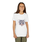 Great American Kid T Shirt   Patriotic Kids USA Shirt  Red White Blue Youth Tee  Fourth of July Children’s Apparel Gift