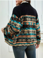 Women’s Double-Sided Plush Zip-Up Cardigan – Stand Collar Winter Jacket