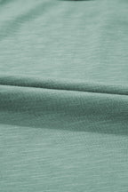 Mist Green Metallic Sheen Edge Scoop Neck Tank Top