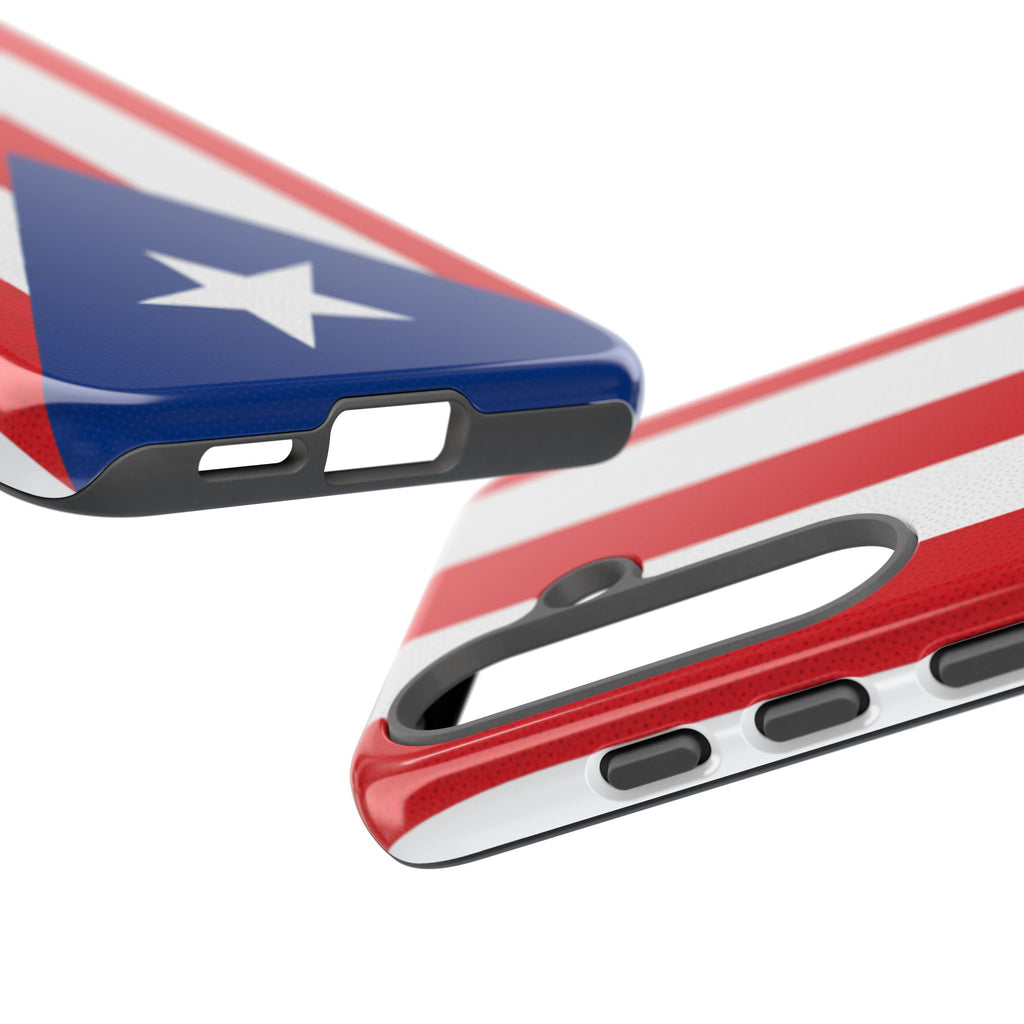 Puerto Rico Flag Tough Phone Case Patriotic Red & White Stripe Design