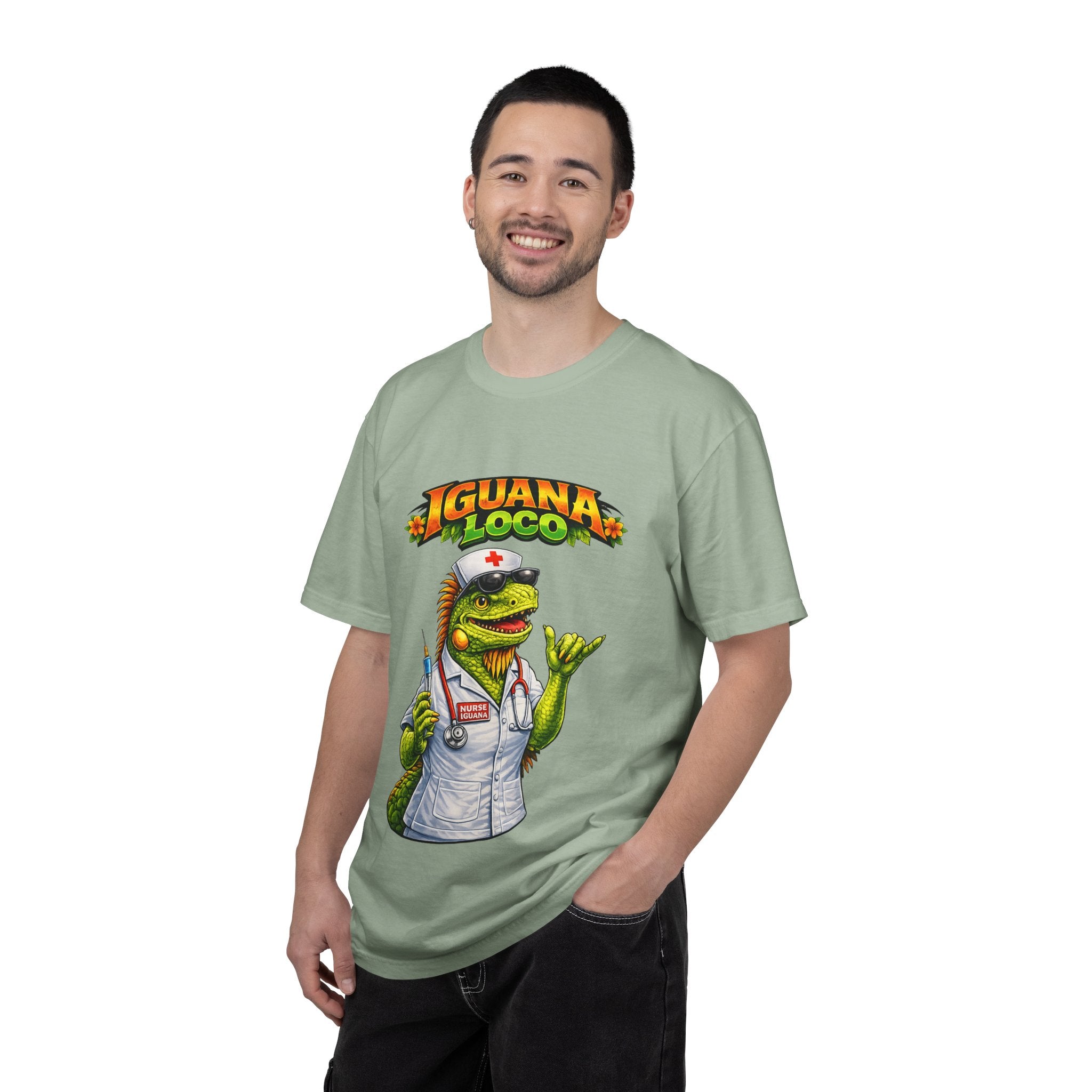 Nurse Iguana Loco Unisex Garment-Dyed T-shirt