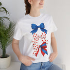 Patriotic Bows Tee - Festive Unisex Jersey Short Sleeve Tee, 4th of July Shirt, Summer Celebration Top, Cute Gift for Her, Holiday Apparel