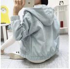 New Korean-style Hooded Corduroy Jacket, Short & Thick
