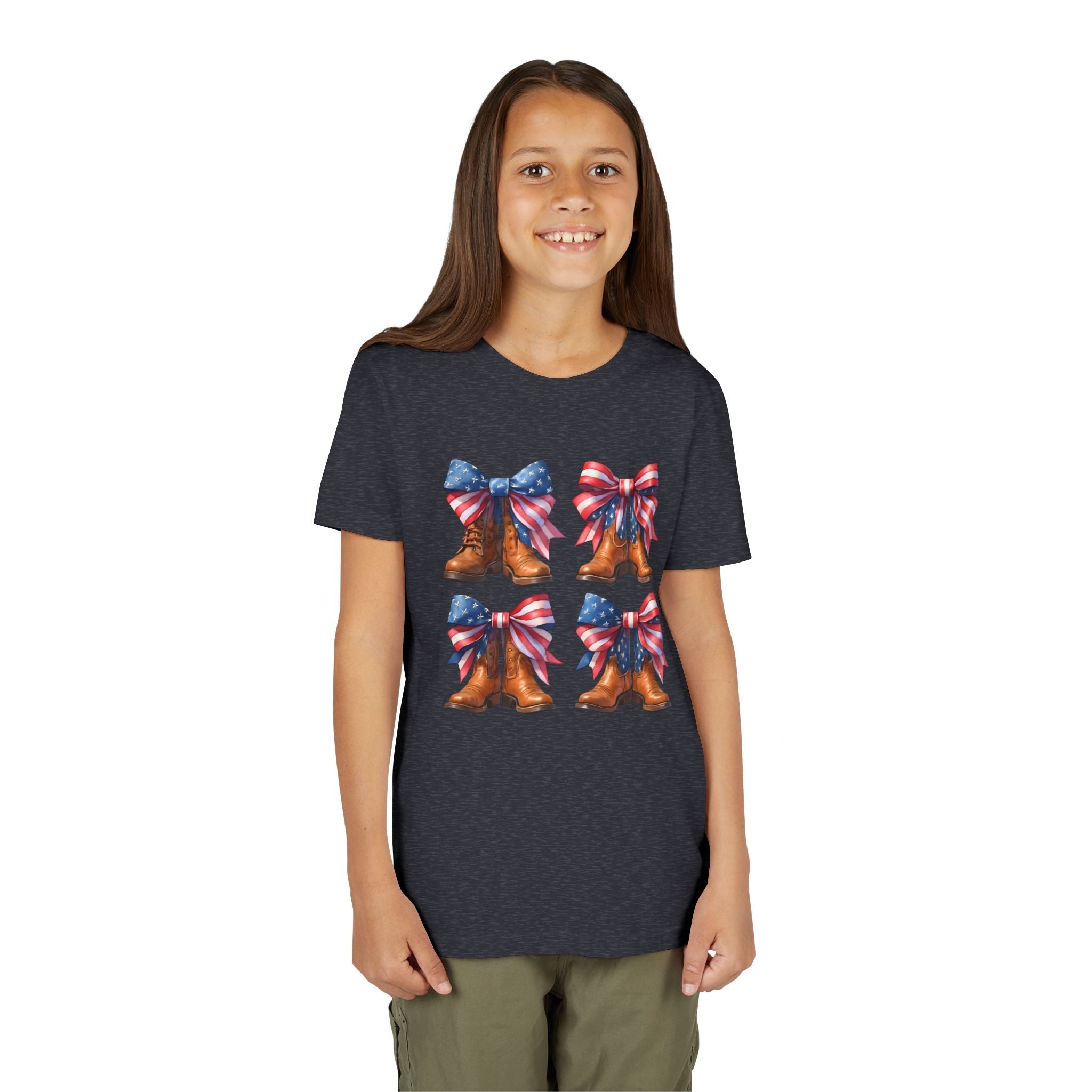 Patriotic Youth Tee, Youth Short Sleeve Shirt, 4th of July Shirt, Americana T-Shirt, Cute Kids Top for Independence Day