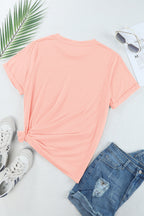 Pink Floral Bow Bunny Graphic Tee