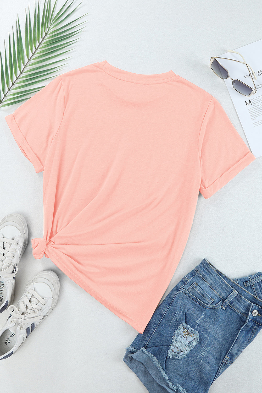 Pink Floral Bow Bunny Graphic Tee