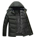 Men's Winter Wool Hooded Jacket with Fleece Lining