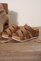 Melody Cork Wedge Platform Slippers