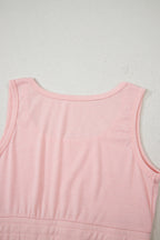 Light Pink 3 Pcs Crop Tank Top Shorts with Cardigan Lounge Set