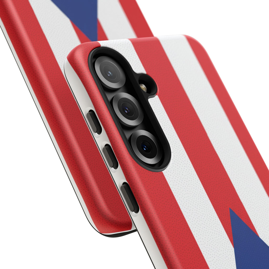 Puerto Rico Flag Tough Phone Case Patriotic Red & White Stripe Design