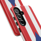 Puerto Rico Flag Tough Phone Case Patriotic Red & White Stripe Design