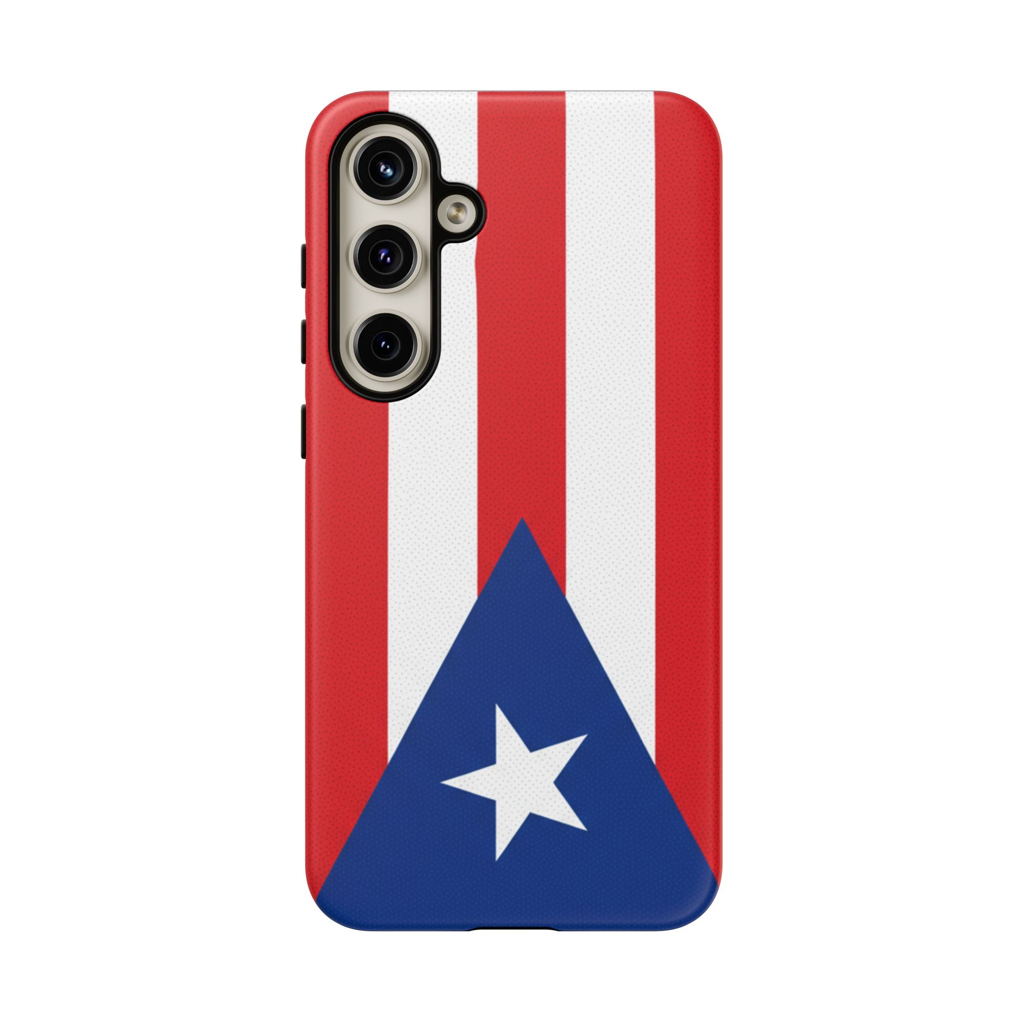 Puerto Rico Flag Tough Phone Case Patriotic Red & White Stripe Design
