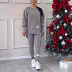 Women's Solid Color 2-Piece Set