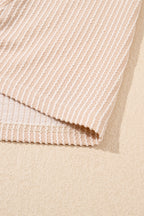 Parchment Corded Knit Crew Neck Puff Sleeve Shift Mini Dress