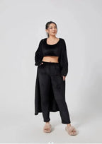 Women's 3-Piece Cozy Lounge Set - Pajama Set with Cardigan