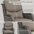 Outdoor Swivel Rocker Patio Chairs Set with Table