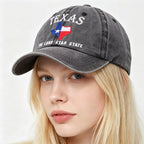Texas Lone Star Embroidered Vintage Washed Baseball Cap – Adjustable Unisex Hat