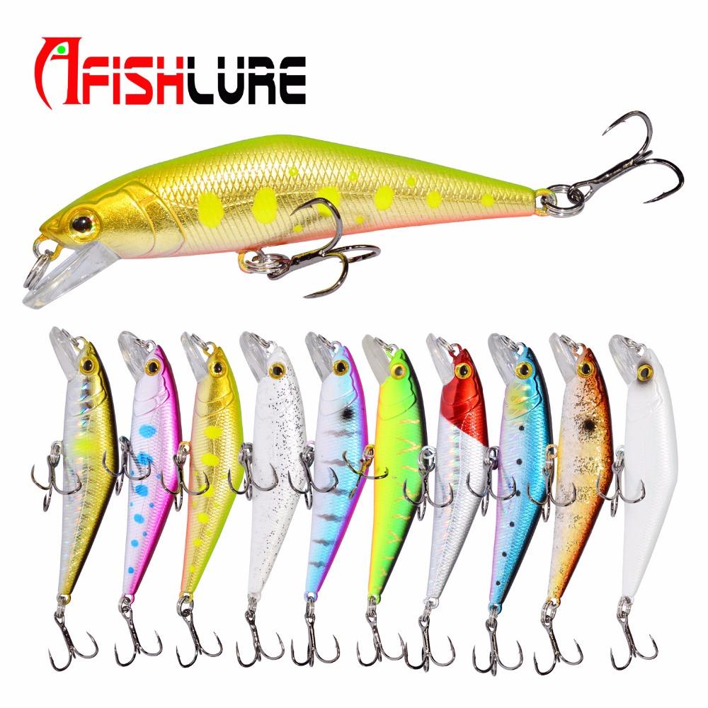 AFISHLURE Bass Wobblers Trout Fishing Lure  66mm/8g Minnow  Hard Baits Iscas Artificial Pesca Leurre