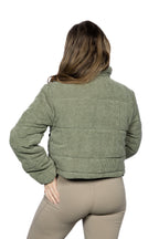 Corduroy Zip Up Puffer Jacket