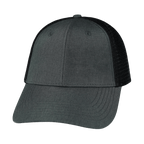 Blank - 6 Panel - Shallow Fit - Slate Gray / Black (Unisex) - Soft Trucker Mesh
