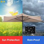 9Ft Patio Bistro Half Round Umbrella