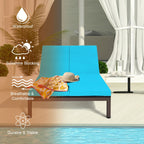2-Person Patio Rattan Lounge Chair with Adjustable Backrest