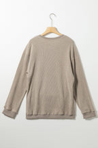 Khaki Kentucky KY Leopard Lettering Ribbed Baggy Sweatshirt
