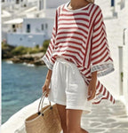 Women’s Striped Ramie Bamboo Two Piece Set
