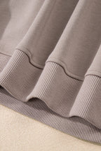 Gray Morn Varsity Striped Detail Crewneck Pullover Elastic Sweatpants 2pcs Outfit