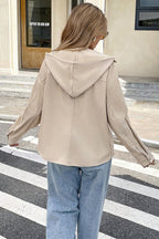 Laurel Green 2 in 1 Thermal Knit Textured Hooded Jacket