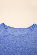 Dusk Blue Ruffle Hem Plus Size Flowy Blouse