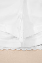 Navy Blue Plus Size Frilled Elastic Waist Lace Trim Boho Ruffled Shorts
