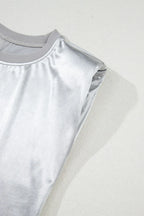 Round Neck Satin Tank Top