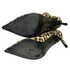 Caglglz Womens Size 7 Leopard Print 4.25" Heel Boot Pointed Toe Thigh High Shoes
