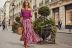 Women's Off-Shoulder Top & Slit Maxi Skirt Set
