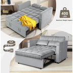 Velvet Sleeper Sofa With Hidden Table For Small Spaces