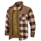 2022 Men's Plus Size Thick Corduroy Plaid Jacket