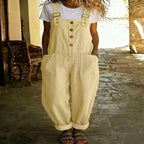 Women's Vintage High-Waist Straight-Leg Overalls – Sleeveless Suspender Jumpsuit